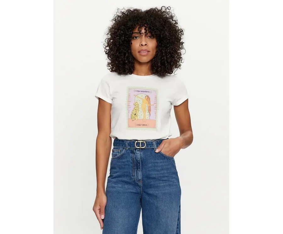 obrazek 1 TWINSET T-Shirt 241TT2411 Biały Regular Fit