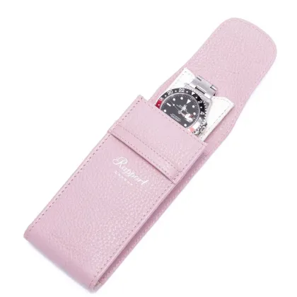Picture Single pink leather watch case