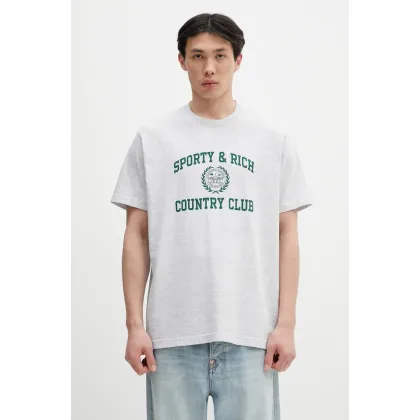Zdjęcie Sporty & Rich t-shirt Varsity Crest kolor szary z nadrukiem TO043606218GY03