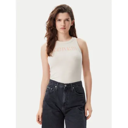 Zdjęcie Calvin Klein Jeans Top Varsity J20J225520 Beżowy Slim Fit