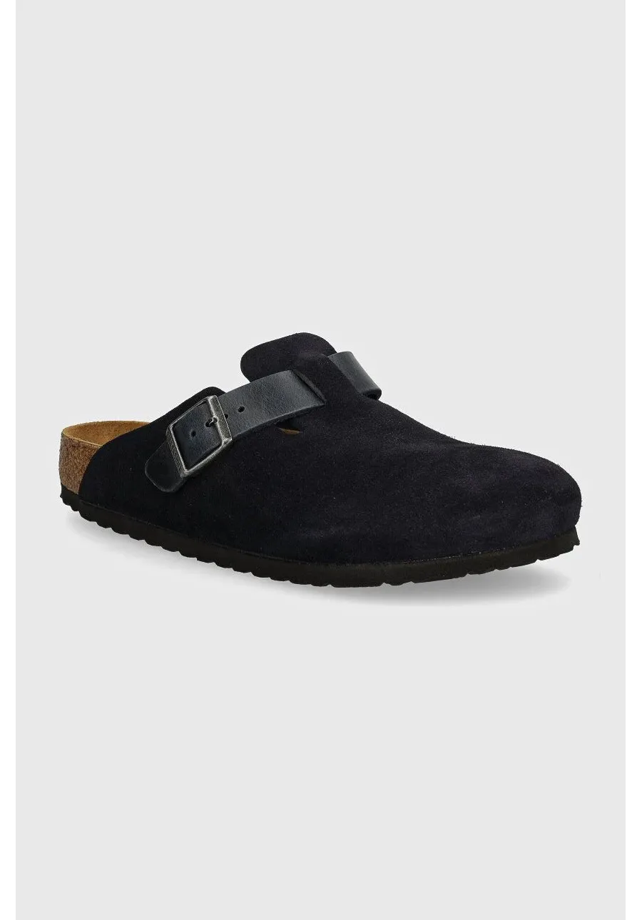 obrazek 1 Birkenstock klapki zamszowe Boston męskie kolor granatowy 1028210