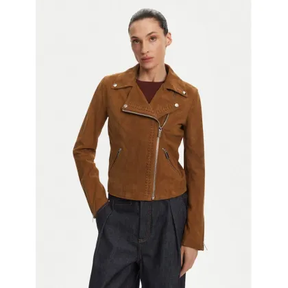 Zdjęcie Serge Pariente Kurtka skórzana Oxford Vs Brązowy Slim Fit