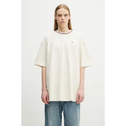 Zdjęcie Puma t-shirt bawełniany męski kolor beżowy gładki 629394