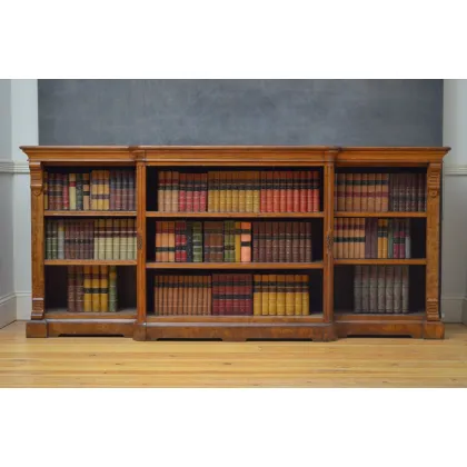 Zdjęcie Najwyższej jakości antyczny, wiktoriański niski regał na książki o przełamanym kształcie