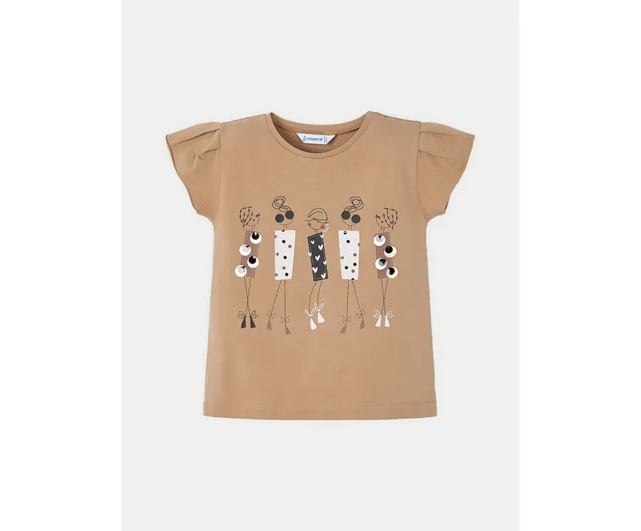 obrazek 1 Mayoral T-Shirt 3015 Beżowy Regular Fit