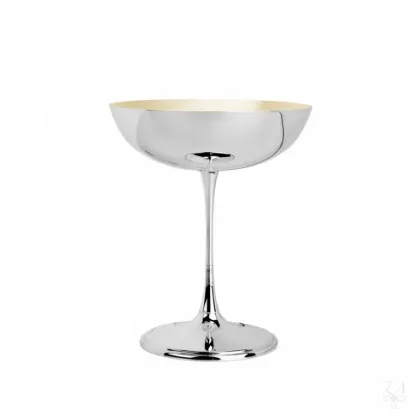 Picture Beautiful silver champagne glass with a modern shape - Zaramella Argenti