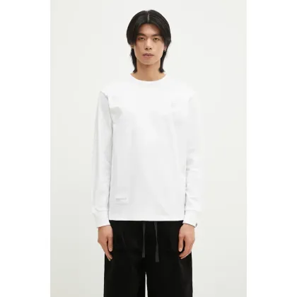 Zdjęcie AAPE longsleeve bawełniany Moon Face Logo kolor biały gładki AAPLTM1540XXN