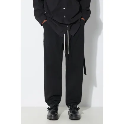 Zdjęcie Rick Owens spodnie dresowe bawełniane kolor czarny gładkie DU01D1370.RIG.09