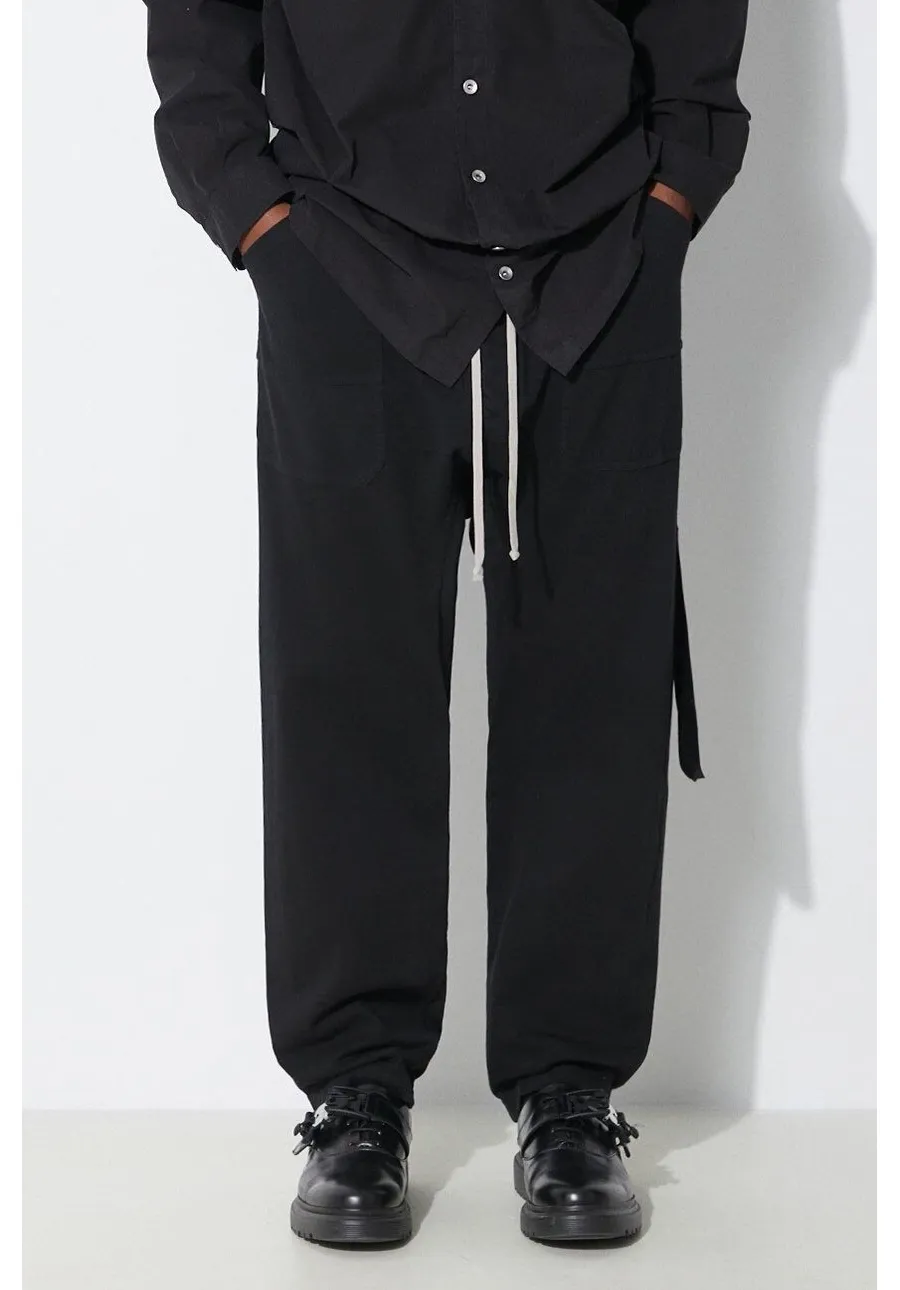 obrazek 1 Rick Owens spodnie dresowe bawełniane kolor czarny gładkie DU01D1370.RIG.09