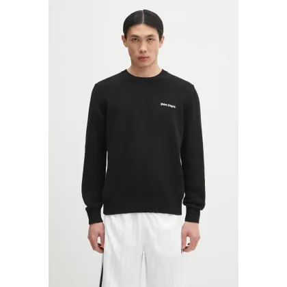 Zdjęcie Palm Angels sweter bawełniany Classic Logo Emb męski kolor czarny PMHE027C99KNI0021003