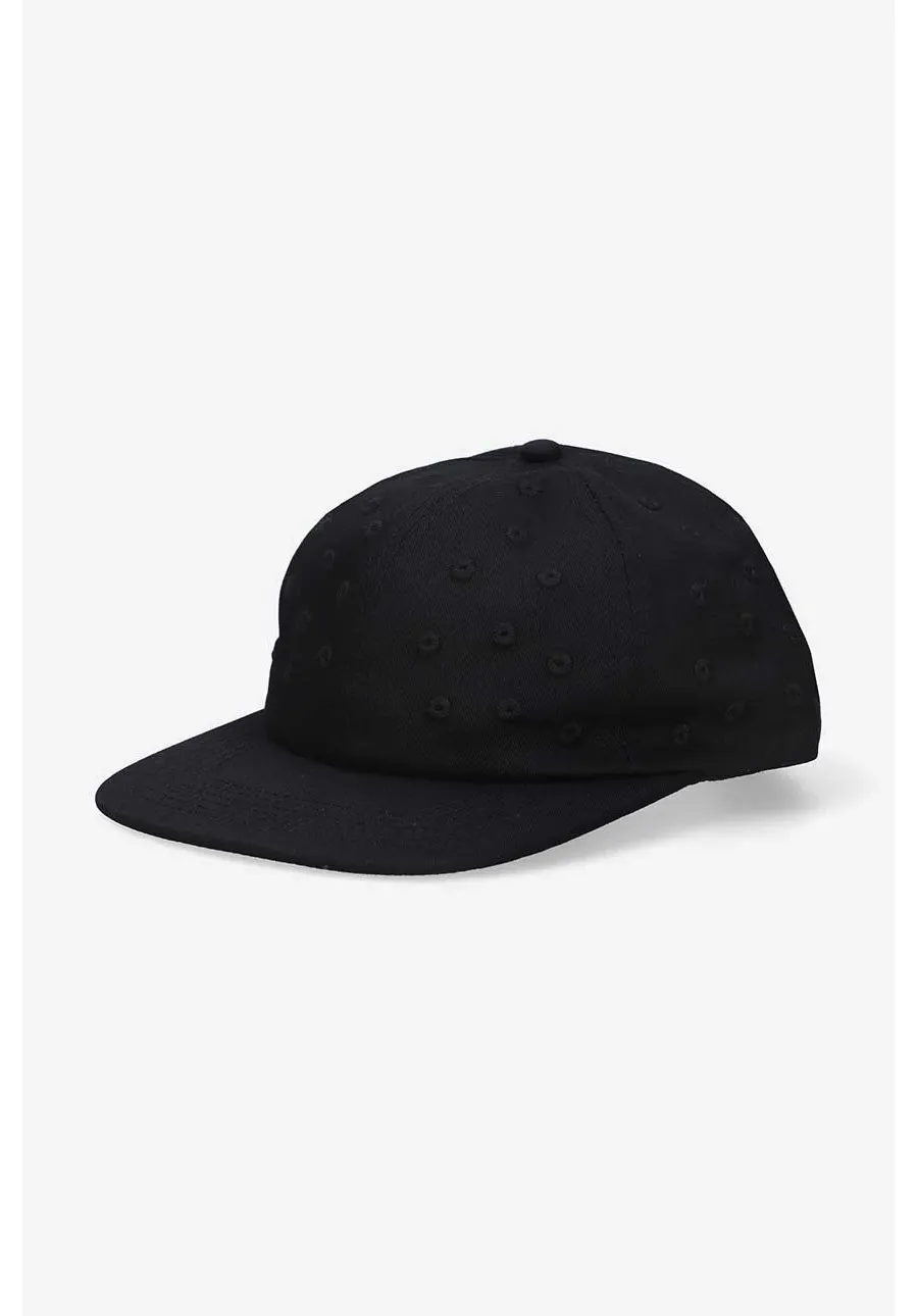 obrazek 1 PLEASURES czapka z daszkiem bawełniana kolor czarny z aplikacją P23SP071-BLACK