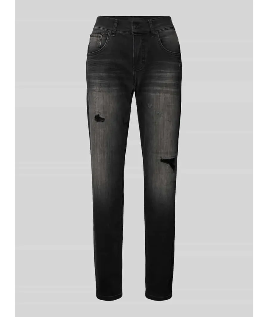 obrazek 1 Jeansy o kroju slim fit z 5 kieszeniami model ‘BOYFRIEND’