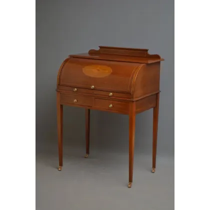 Zdjęcie Bardzo eleganckie edwardiańskie, mahoniowe biurko - antyk z 1900roku