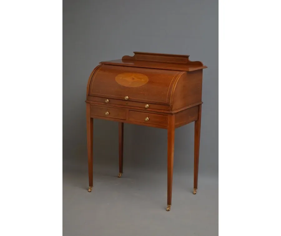 obrazek 1 Bardzo eleganckie edwardiańskie, mahoniowe biurko - antyk z 1900roku