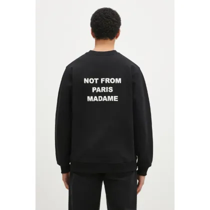 Zdjęcie Drôle de Monsieur bluza bawełniana męska kolor czarny z nadrukiem PERM.SW149.CO127 Le Sweatshirt Slogan