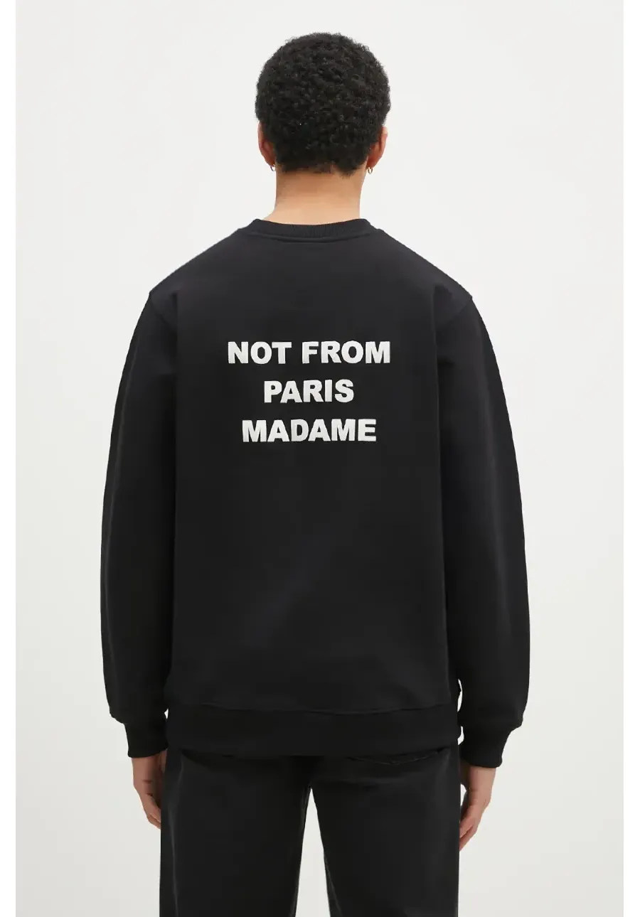 obrazek 1 Drôle de Monsieur bluza bawełniana męska kolor czarny z nadrukiem PERM.SW149.CO127 Le Sweatshirt Slogan