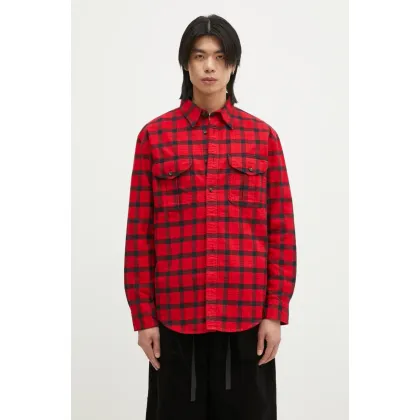 Zdjęcie Filson koszula bawełniana Alaskan Guide Shirt męska kolor czerwony regular z kołnierzykiem klasycznym FMCAM0005