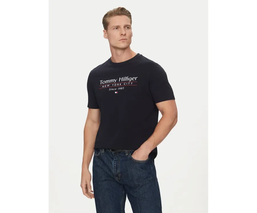 obrazek 1 Tommy Hilfiger T-Shirt Center Stack MW0MW38621 Granatowy Regular Fit