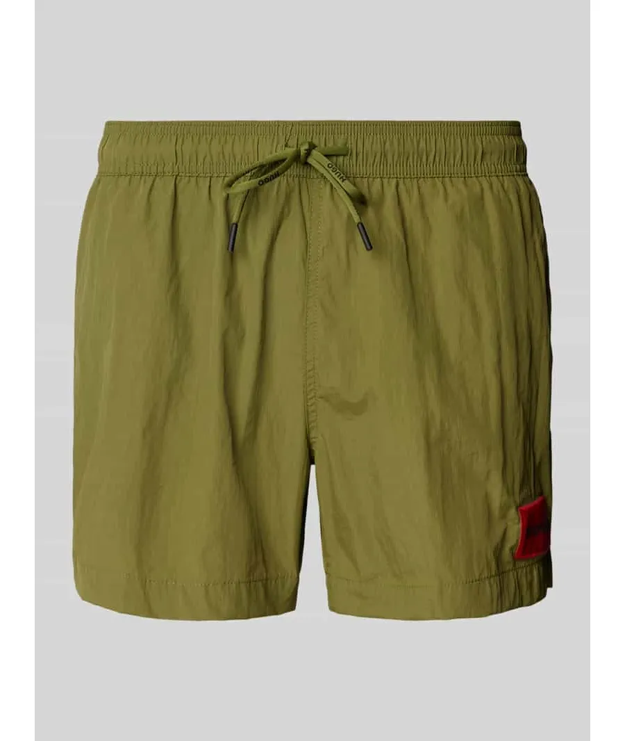 obrazek 1 Spodenki kąpielowe o kroju regular fit z naszywką z logo model ‘DOMINICA’
