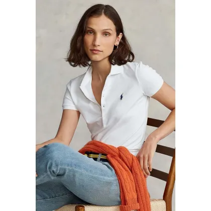 Zdjęcie Polo Ralph Lauren polo damski kolor biały z kołnierzykiem