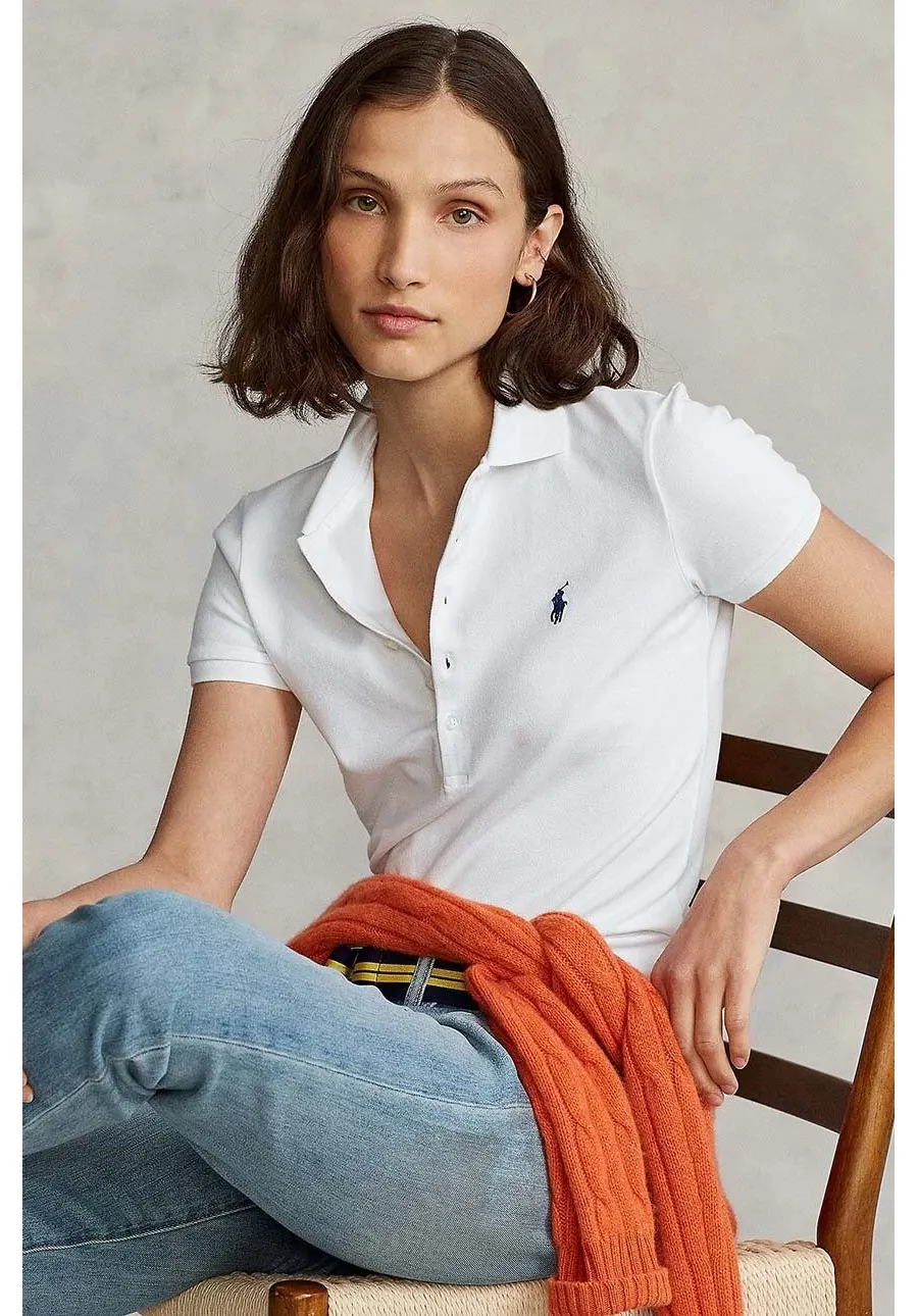 obrazek 1 Polo Ralph Lauren polo damski kolor biały z kołnierzykiem