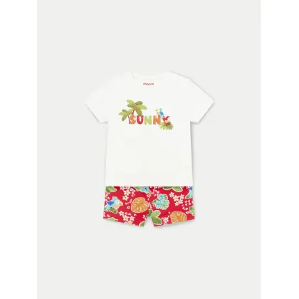 Zdjęcie Mayoral Komplet t-shirt i kąpielówki 1648 Czerwony Regular Fit