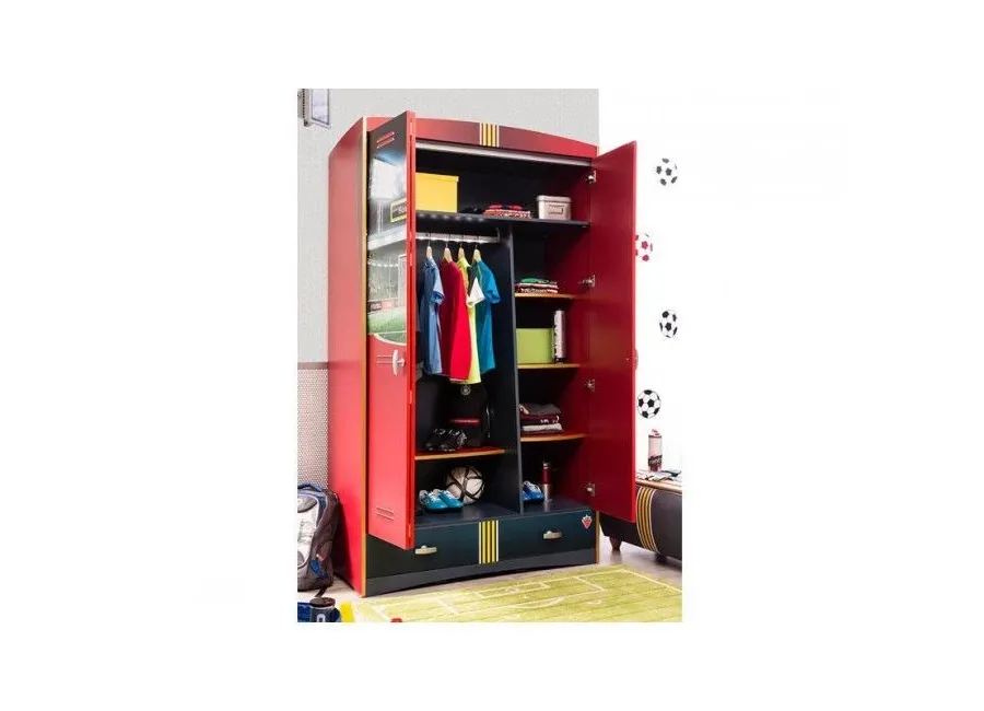 obrazek 2 Designerska dwu drzwiowa szafa do pokoju fana piłki nożnej - Cilek