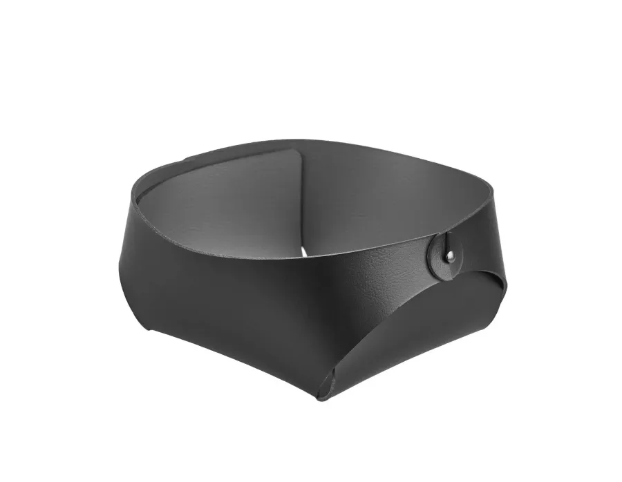 obrazek 1 Elegancki czarny skórzany koszyk Flora 15x15xH7 cm