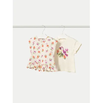 Zdjęcie Mayoral Komplet 2 t-shirtów 1047 Beżowy Regular Fit