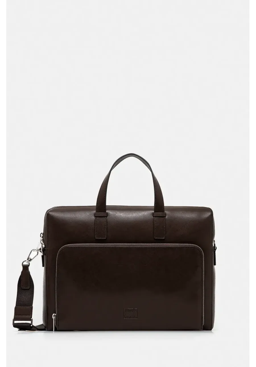 obrazek 1 Paul Smith torba na laptopa skórzana kolor brązowy M1A-8082-PSOFTL