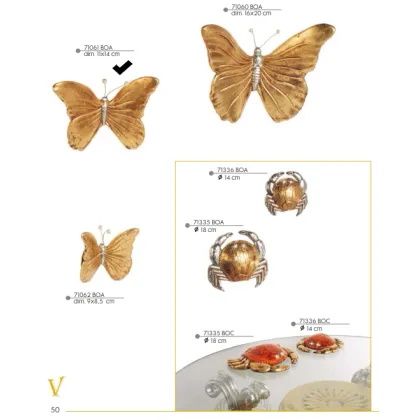 Picture Decorative, golden butterfly 11cm -