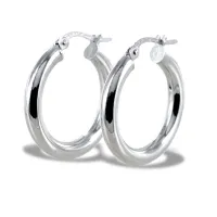 Picture Classic round earrings in white gold (22 mm)