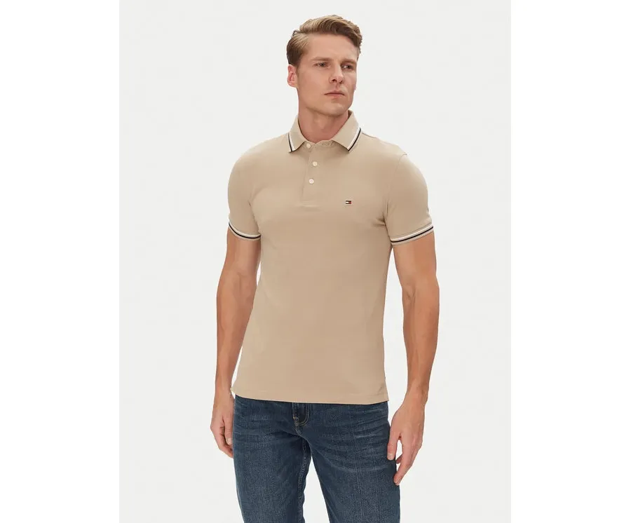 obrazek 1 Tommy Hilfiger Polo Seasonal MW0MW39993 Beżowy Slim Fit