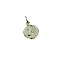 Picture Double-sided pendant in the shape of a euro coin, shiny on one side, satin on the other