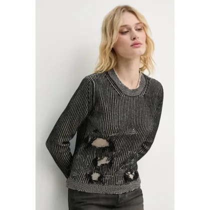 Zdjęcie MM6 Maison Margiela sweter dwustronny wełniany kolor czarny S62HL0026.M13076