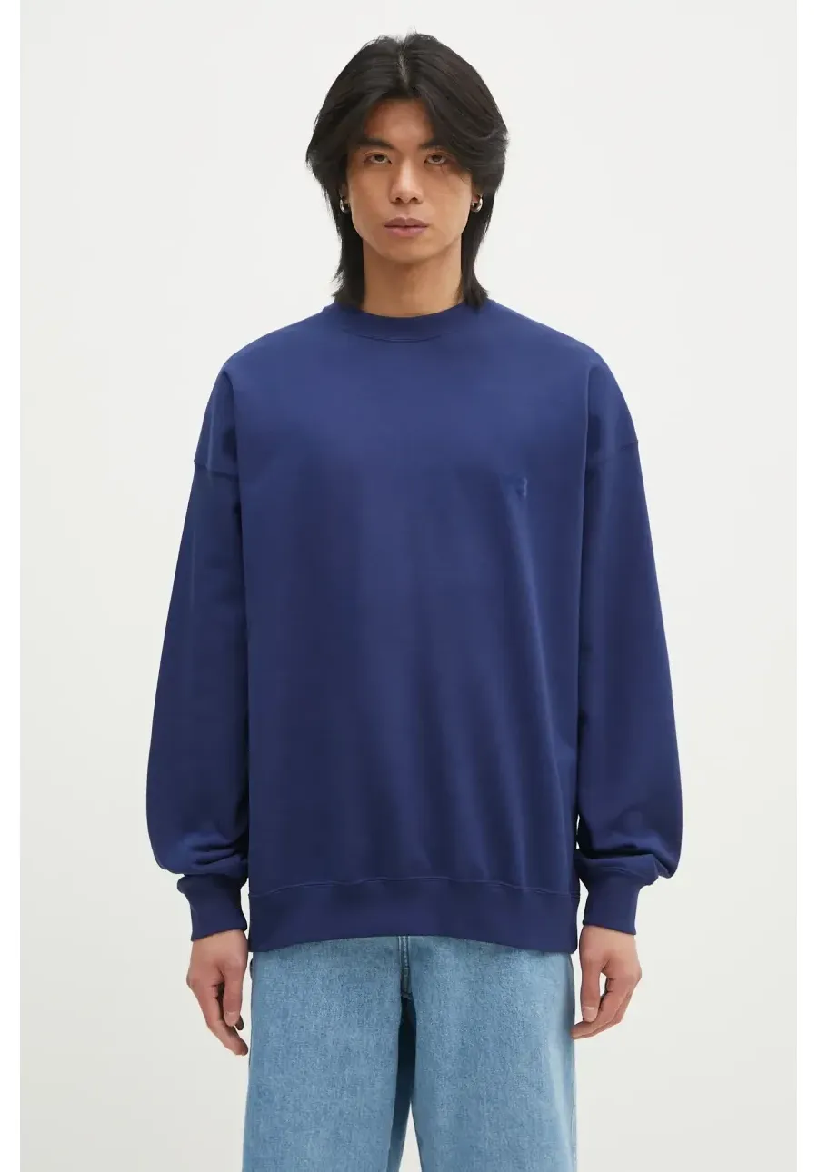 obrazek 1 Y-3 bluza French Terry Crew Sweat męska kolor niebieski gładka JM7867