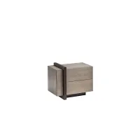 Picture A chic bedside table made of ash wood in a minimalist style