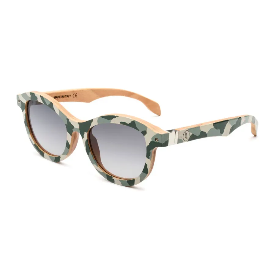 obrazek 2 Bukowe okulary z nadrukiem moro dla niej - Legno Light
