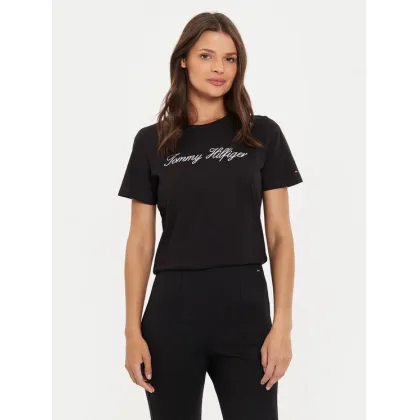 Zdjęcie Tommy Hilfiger T-Shirt Script WW0WW43459 Czarny Regular Fit