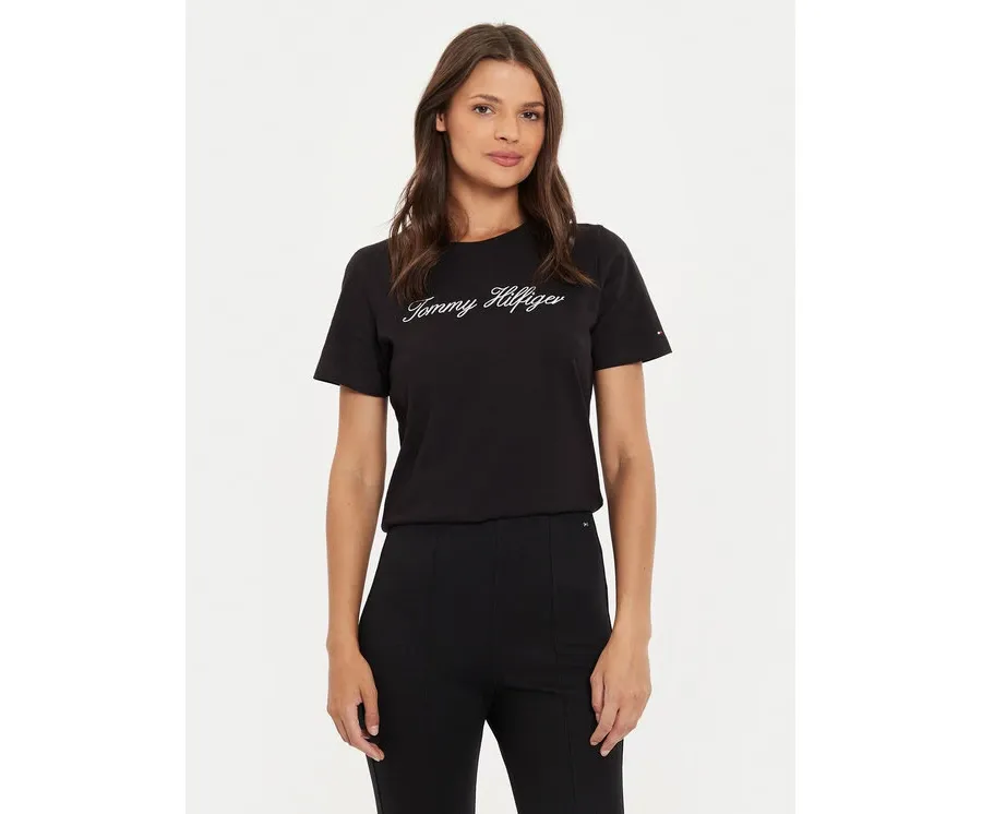 obrazek 1 Tommy Hilfiger T-Shirt Script WW0WW43459 Czarny Regular Fit