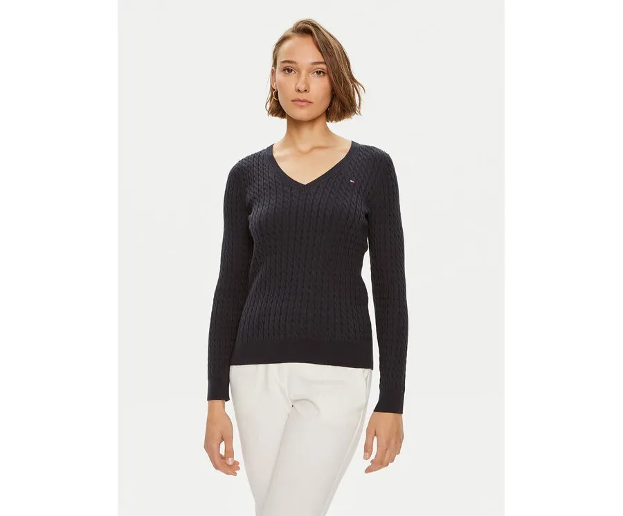 obrazek 1 Tommy Hilfiger Sweter WW0WW40999 Granatowy Regular Fit