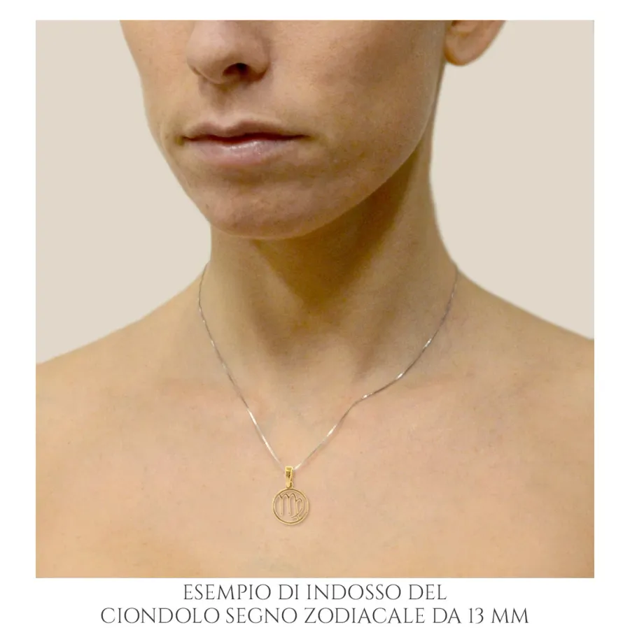 obrazek 3 Minimalistyczny wisiorek znak zodiaku Panna z żółtego złota