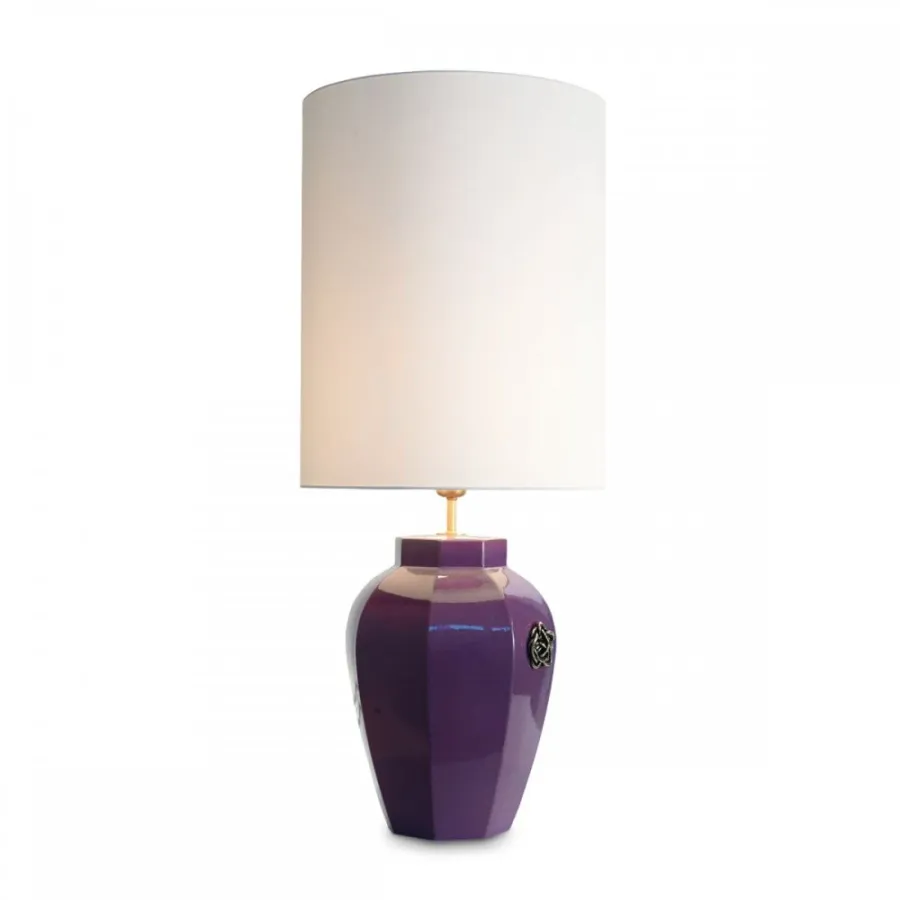 obrazek 1 Ośmiokątna ceramiczna lampa stołowa H.39xL.30xP.30 cm