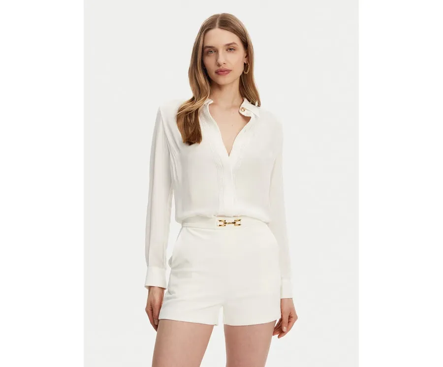 obrazek 1 Elisabetta Franchi Koszula ca05451e2-360 Biały Regular Fit