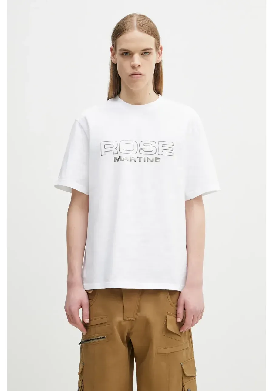 obrazek 1 Martine Rose t-shirt bawełniany Classic kolor biały z nadrukiem 603JE01000D