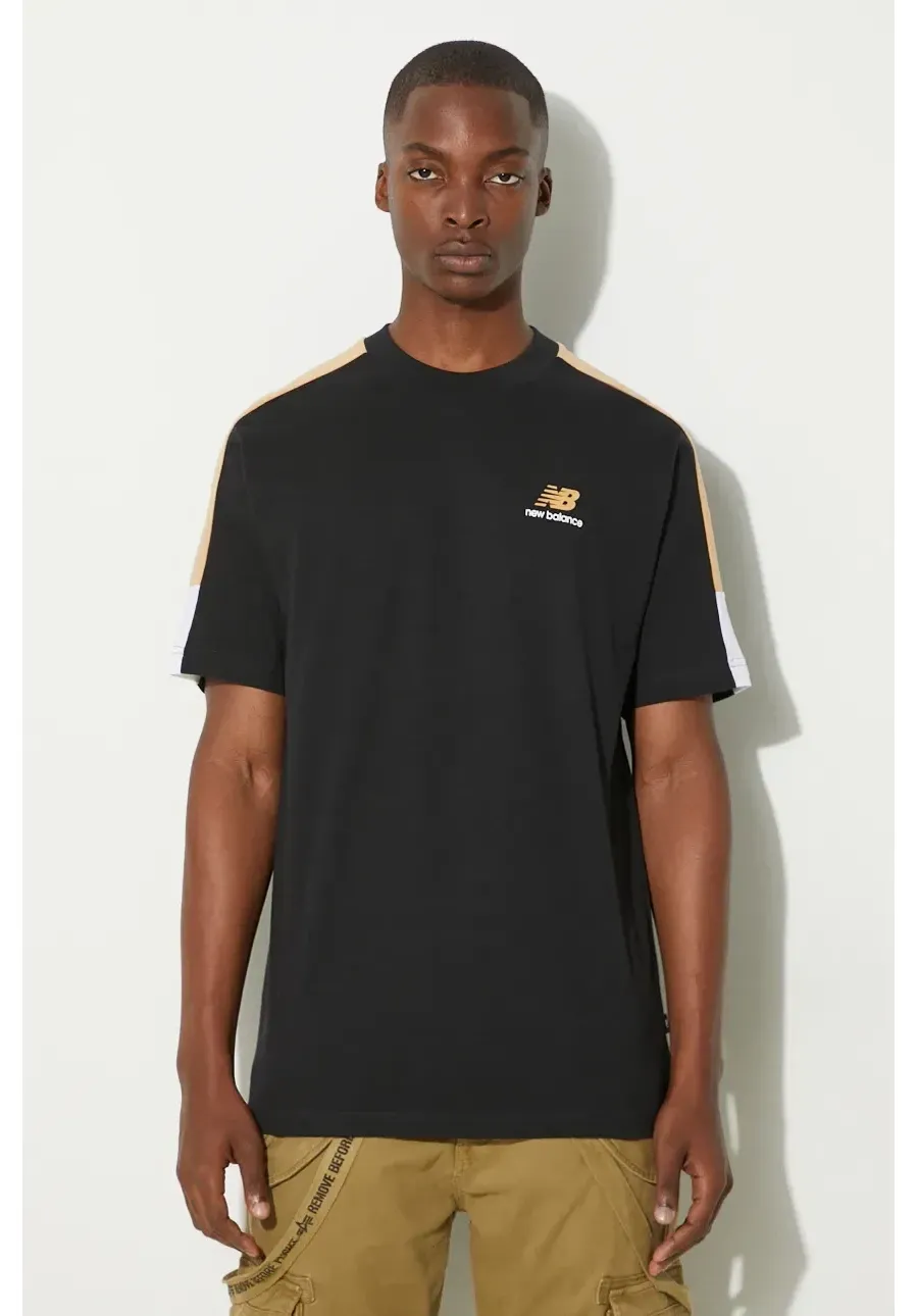 obrazek 1 New Balance t-shirt bawełniany Classics Graphic męski kolor czarny z nadrukiem MT43526BK