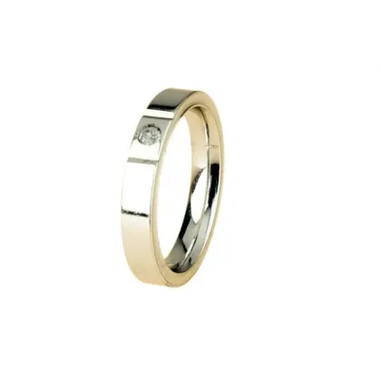 Zdjęcie Klasyczna złota obrączka z diamentem prosto z włoch 3,5 mm