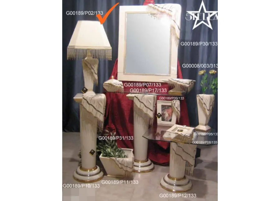 obrazek 1 Szykowna ceramiczna lampa z frendzlami