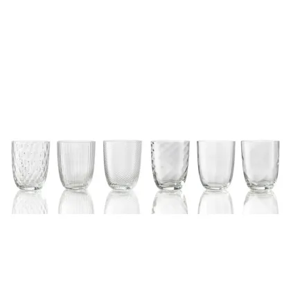 Zdjęcie Elegancki zestaw włoskich szklanek do wody szkło Murano