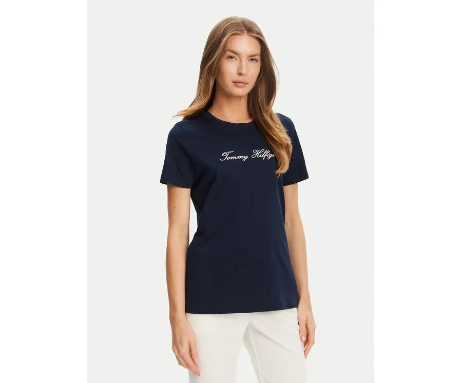 obrazek 1 Tommy Hilfiger T-Shirt Script WW0WW47210 Granatowy Regular Fit